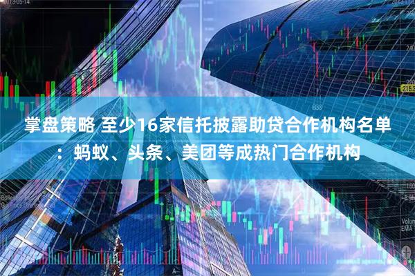 掌盘策略 至少16家信托披露助贷合作机构名单：蚂蚁、头条、美团等成热门合作机构